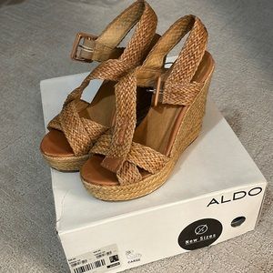 Tan wedge sandals